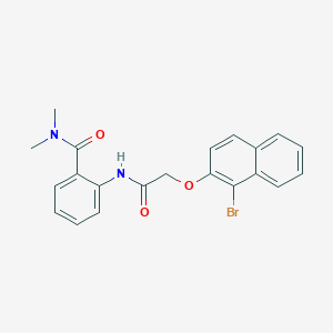 molecular formula C21H19BrN2O3 B318003 2-({[(1-bromo-2-naphthyl)oxy]acetyl}amino)-N,N-dimethylbenzamide 