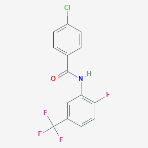 molecular formula C14H8ClF4NO B318012 4-chloro-N-[2-fluoro-5-(trifluoromethyl)phenyl]benzamide 