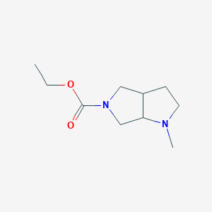 molecular formula C10H18N2O2 B3180149 Ethyl 2-methyl-2,7-diazabicyclo[3.3.0]octane-7-carboxylate CAS No. 132414-83-6