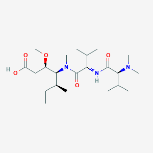molecular formula C22H43N3O5 B3180158 (3R,4S,5S)-4-((S)-2-((S)-2-(dimethylamino)-3-methylbutanamido)-N,3-dimethylbutanamido)-3-methoxy-5-methylheptanoic acid CAS No. 133120-89-5