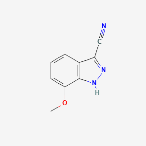 molecular formula C9H7N3O B3180164 7-methoxy-1H-indazole-3-carbonitrile CAS No. 133841-07-3