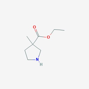 molecular formula C8H15NO2 B3180172 Ethyl 3-methylpyrrolidine-3-carboxylate CAS No. 1339653-52-9