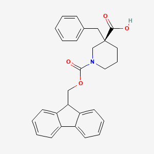 molecular formula C28H27NO4 B3180208 (R)-Fmoc-3-benzyl-piperidine-3-carboxylic acid CAS No. 1354752-72-9
