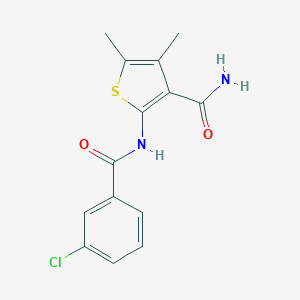 molecular formula C14H13ClN2O2S B318029 2-[(3-Chlorobenzoyl)amino]-4,5-dimethyl-3-thiophenecarboxamide 