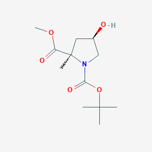 molecular formula C12H21NO5 B3180292 1-(Tert-butyl) 2-methyl (2R,4R)-4-hydroxy-2-methylpyrrolidine-1,2-dicarboxylate CAS No. 144527-32-2