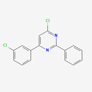 molecular formula C16H10Cl2N2 B3180325 4-Chloro-6-(3-chlorophenyl)-2-phenylpyrimidine CAS No. 145903-35-1