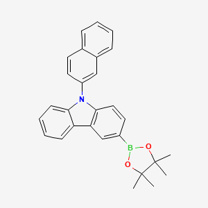 molecular formula C28H26BNO2 B3180341 3-(4,4,5,5-Tetramethyl-1,3,2-dioxaborolan-2-yl)-9-(2-naphthalenyl)carbazole CAS No. 1493715-28-8