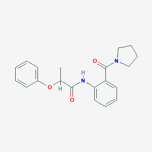 molecular formula C20H22N2O3 B318035 2-phenoxy-N-[2-(1-pyrrolidinylcarbonyl)phenyl]propanamide 