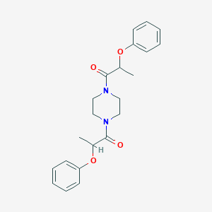 molecular formula C22H26N2O4 B318036 1,4-Bis(2-phenoxypropanoyl)piperazine 