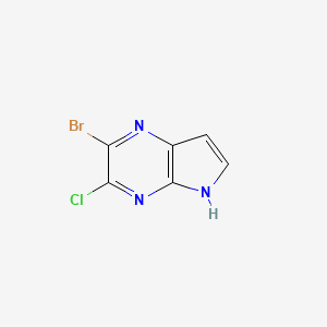 molecular formula C6H3BrClN3 B3180376 2-溴-3-氯-5H-吡咯并[2,3-b]吡嗪 CAS No. 1569514-98-2