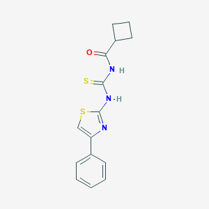 molecular formula C15H15N3OS2 B318039 N-[(4-phenyl-1,3-thiazol-2-yl)carbamothioyl]cyclobutanecarboxamide 