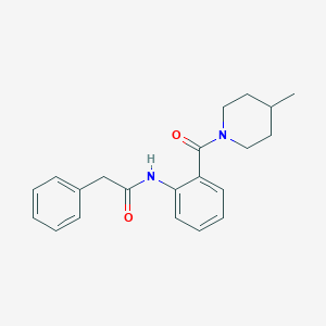 molecular formula C21H24N2O2 B318042 N-{2-[(4-methyl-1-piperidinyl)carbonyl]phenyl}-2-phenylacetamide 