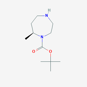 molecular formula C11H22N2O2 B3180425 (S)-4-Boc-5-甲基-1,4-二氮杂环戊烷 CAS No. 1638744-15-6
