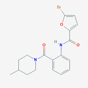 molecular formula C18H19BrN2O3 B318043 5-bromo-N-{2-[(4-methyl-1-piperidinyl)carbonyl]phenyl}-2-furamide 