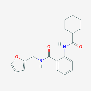 molecular formula C19H22N2O3 B318050 2-[(cyclohexylcarbonyl)amino]-N-(2-furylmethyl)benzamide 