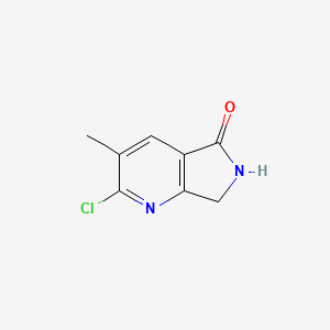molecular formula C8H7ClN2O B3180506 2-Chloro-3-methyl-6,7-dihydro-5H-pyrrolo[3,4-b]pyridin-5-one CAS No. 1823921-16-9
