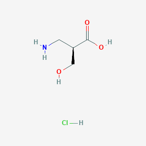 molecular formula C4H10ClNO3 B3180546 (R)-3-Amino-2-(hydroxymethyl)propanoic acid hydrochloride CAS No. 1956435-26-9
