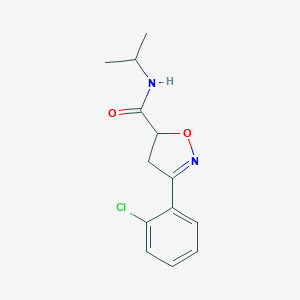 molecular formula C13H15ClN2O2 B318057 3-(2-chlorophenyl)-N-isopropyl-4,5-dihydro-5-isoxazolecarboxamide 