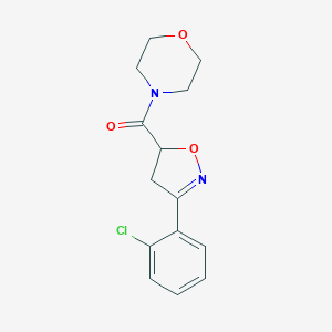 molecular formula C14H15ClN2O3 B318058 4-{[3-(2-Chlorophenyl)-4,5-dihydro-5-isoxazolyl]carbonyl}morpholine 