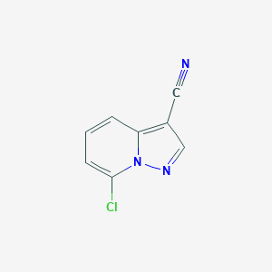 molecular formula C8H4ClN3 B3180609 7-Chloropyrazolo[1,5-A]pyridine-3-carbonitrile CAS No. 2102412-12-2