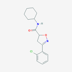 molecular formula C16H19ClN2O2 B318061 3-(2-chlorophenyl)-N-cyclohexyl-4,5-dihydro-1,2-oxazole-5-carboxamide 