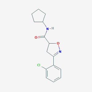 molecular formula C15H17ClN2O2 B318062 3-(2-chlorophenyl)-N-cyclopentyl-4,5-dihydro-1,2-oxazole-5-carboxamide 