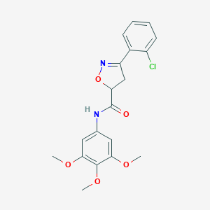 molecular formula C19H19ClN2O5 B318065 3-(2-chlorophenyl)-N-(3,4,5-trimethoxyphenyl)-4,5-dihydro-1,2-oxazole-5-carboxamide 