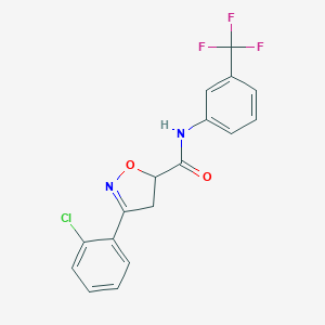 molecular formula C17H12ClF3N2O2 B318068 3-(2-chlorophenyl)-N-[3-(trifluoromethyl)phenyl]-4,5-dihydro-1,2-oxazole-5-carboxamide 