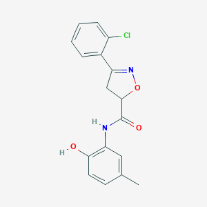 molecular formula C17H15ClN2O3 B318069 3-(2-chlorophenyl)-N-(2-hydroxy-5-methylphenyl)-4,5-dihydro-5-isoxazolecarboxamide 