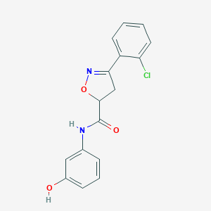 molecular formula C16H13ClN2O3 B318070 3-(2-chlorophenyl)-N-(3-hydroxyphenyl)-4,5-dihydro-1,2-oxazole-5-carboxamide 
