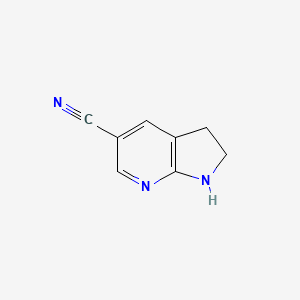molecular formula C8H7N3 B3180718 2,3-Dihydro-1H-pyrrolo[2,3-B]pyridine-5-carbonitrile CAS No. 267413-07-0
