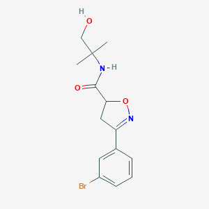 molecular formula C14H17BrN2O3 B318076 3-(3-bromophenyl)-N-(1-hydroxy-2-methylpropan-2-yl)-4,5-dihydro-1,2-oxazole-5-carboxamide 