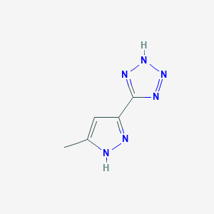 molecular formula C5H6N6 B3180841 5-(5-methyl-1H-pyrazol-3-yl)-1H-tetrazole CAS No. 36764-55-3