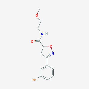 molecular formula C13H15BrN2O3 B318089 3-(3-bromophenyl)-N-(2-methoxyethyl)-4,5-dihydro-5-isoxazolecarboxamide 