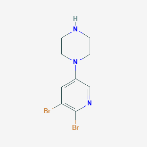 molecular formula C9H11Br2N3 B3180897 1-(5,6-Dibromopyridin-3-yl)piperazine CAS No. 412347-44-5