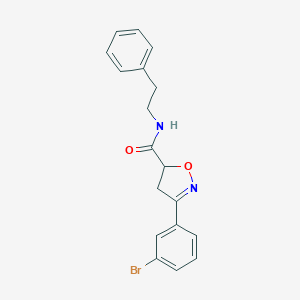 molecular formula C18H17BrN2O2 B318091 3-(3-bromophenyl)-N-(2-phenylethyl)-4,5-dihydro-5-isoxazolecarboxamide 