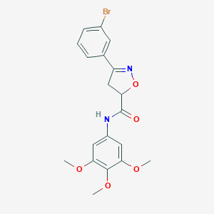 molecular formula C19H19BrN2O5 B318094 3-(3-bromophenyl)-N-(3,4,5-trimethoxyphenyl)-4,5-dihydro-1,2-oxazole-5-carboxamide 