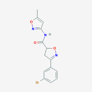molecular formula C14H12BrN3O3 B318095 3-(3-bromophenyl)-N-(5-methyl-3-isoxazolyl)-4,5-dihydro-5-isoxazolecarboxamide 