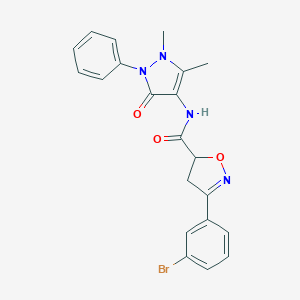 3-(3-bromophenyl)-N-(1,5-dimethyl-3-oxo-2-phenyl-2,3-dihydro-1H-pyrazol-4-yl)-4,5-dihydro-5-isoxazolecarboxamide