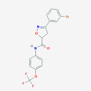 molecular formula C17H12BrF3N2O3 B318098 3-(3-bromophenyl)-N-[4-(trifluoromethoxy)phenyl]-4,5-dihydro-1,2-oxazole-5-carboxamide 