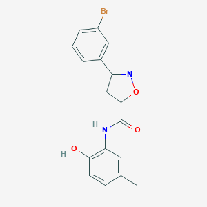 molecular formula C17H15BrN2O3 B318103 3-(3-bromophenyl)-N-(2-hydroxy-5-methylphenyl)-4,5-dihydro-5-isoxazolecarboxamide 