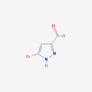 molecular formula C4H3BrN2O B3181032 5-Bromo-1H-pyrazole-3-carbaldehyde CAS No. 518357-37-4