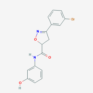 molecular formula C16H13BrN2O3 B318104 3-(3-bromophenyl)-N-(3-hydroxyphenyl)-4,5-dihydro-1,2-oxazole-5-carboxamide 