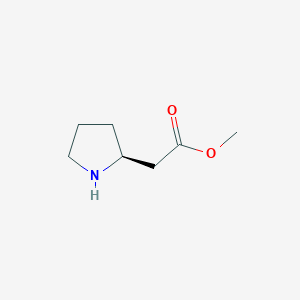 molecular formula C7H13NO2 B3181102 (S)-Methyl 2-(pyrrolidin-2-YL)acetate CAS No. 53912-83-7