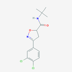 molecular formula C14H16Cl2N2O2 B318115 N-tert-butyl-3-(3,4-dichlorophenyl)-4,5-dihydro-1,2-oxazole-5-carboxamide 