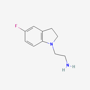 molecular formula C10H13FN2 B3181153 1H-Indole-1-ethanamine, 5-fluoro-2,3-dihydro- CAS No. 552866-94-1