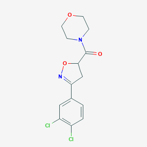 molecular formula C14H14Cl2N2O3 B318117 4-{[3-(3,4-Dichlorophenyl)-4,5-dihydro-5-isoxazolyl]carbonyl}morpholine 