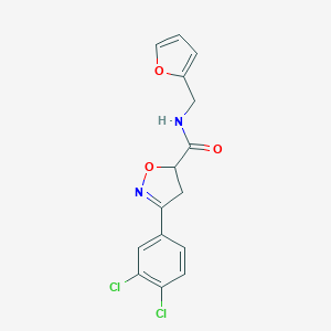 molecular formula C15H12Cl2N2O3 B318122 3-(3,4-dichlorophenyl)-N-(furan-2-ylmethyl)-4,5-dihydro-1,2-oxazole-5-carboxamide 