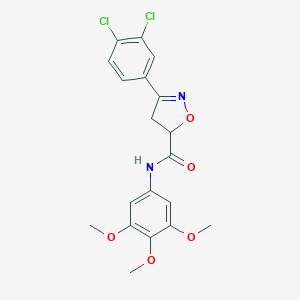 molecular formula C19H18Cl2N2O5 B318123 3-(3,4-dichlorophenyl)-N-(3,4,5-trimethoxyphenyl)-4,5-dihydro-1,2-oxazole-5-carboxamide 