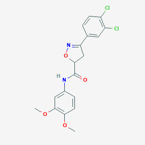molecular formula C18H16Cl2N2O4 B318124 3-(3,4-dichlorophenyl)-N-(3,4-dimethoxyphenyl)-4,5-dihydro-1,2-oxazole-5-carboxamide 